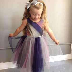 bonnie jean metallic ombre dress